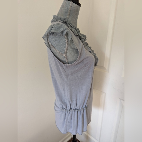 [Xhilaration] Lace Cap Sleeves Ruched Waist Neck Bow - L - Picture 3 of 5